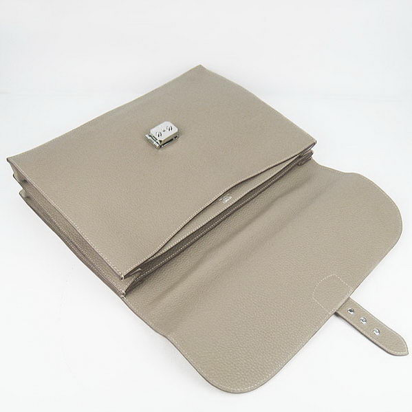 Hermes Sac Depeche 38cm Briefcase Clemence Grey Hermes Sac Depeche 38cm Briefcase Clemence Grey