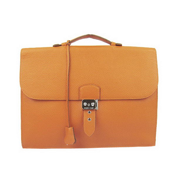Hermes Sac Depeche 38cm Briefcase Clemence Orange Hermes Sac Depeche 38cm Briefcase Clemence Orange
