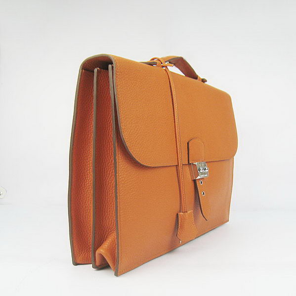 Hermes Sac Depeche 38cm Briefcase Clemence Orange Hermes Sac Depeche 38cm Briefcase Clemence Orange
