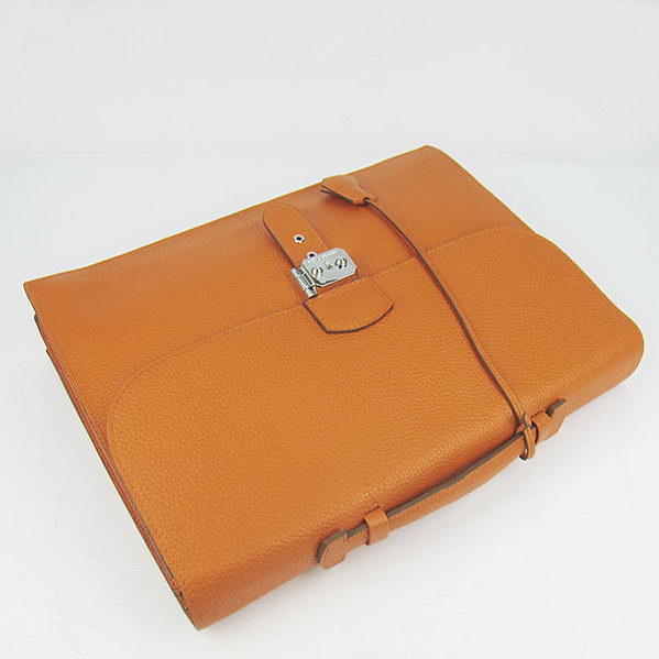 Hermes Sac Depeche 38cm Briefcase Clemence Orange Hermes Sac Depeche 38cm Briefcase Clemence Orange