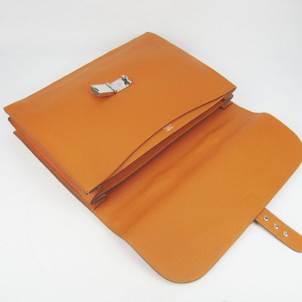 Hermes Sac Depeche 38cm Briefcase Clemence Orange Hermes Sac Depeche 38cm Briefcase Clemence Orange