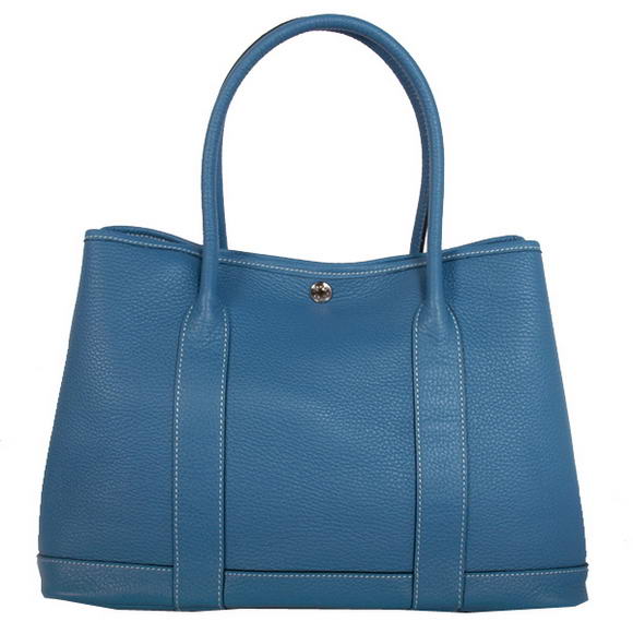Hermes Garden Party 36CM Bag Clemence Blue Hermes Garden Party 36CM Bag Clemence Blue