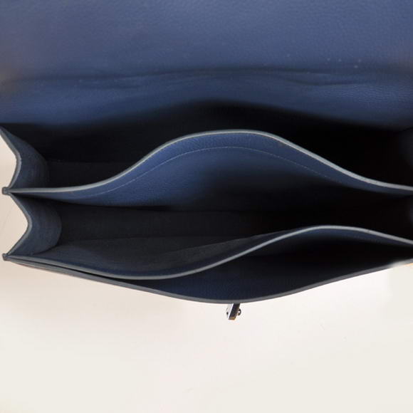 Hermes Sac Depeche 38cm Briefcase Clemence Dark Blue Hermes Sac Depeche 38cm Briefcase Clemence Dark Blue