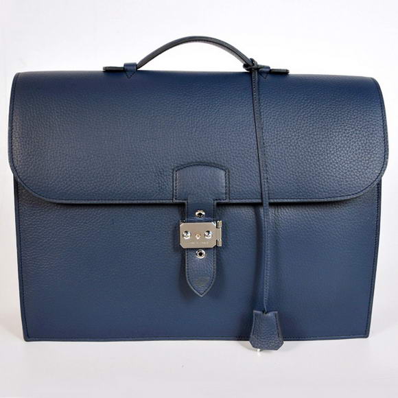Hermes Sac Depeche 38cm Briefcase Clemence Dark Blue Hermes Sac Depeche 38cm Briefcase Clemence Dark Blue