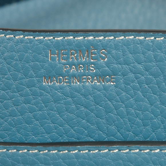Hermes Steve 35CM Messenger Bag Clemence Leather Blue Hermes Steve 35CM Messenger Bag Clemence Leather Blue