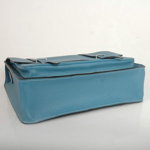 Hermes Steve 35CM Messenger Bag Clemence Leather Blue Hermes Steve 35CM Messenger Bag Clemence Leather Blue