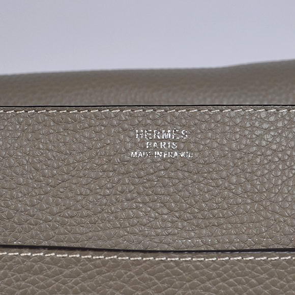 Hermes Steve 35CM Messenger Bag Clemence Leather Grey Hermes Steve 35CM Messenger Bag Clemence Leather Grey