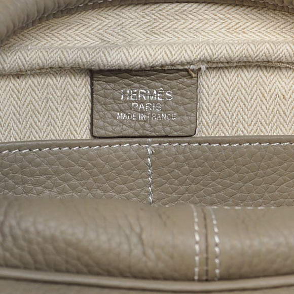Hermes Steve 38CM Travel Bag Clemence Leather Grey