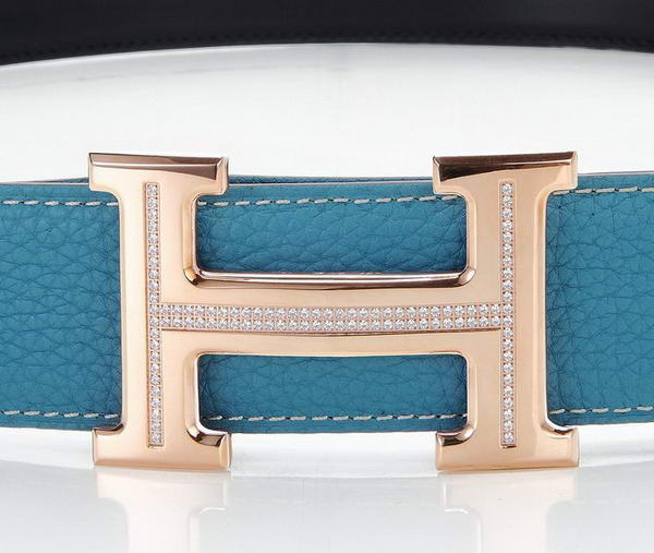 Hermes Belts Original Leather Diamond Everose Blue Hermes Belts Original Leather Diamond Everose Blue