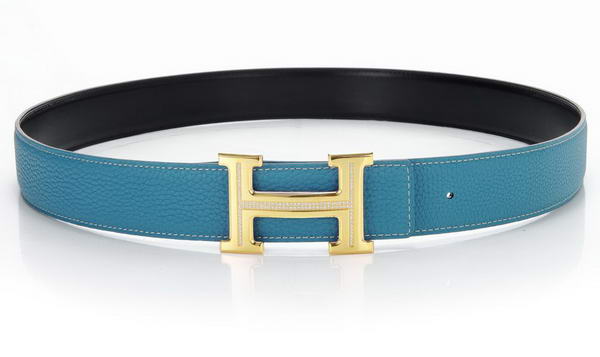 Hermes Belts Original Leather Diamond Golden Blue Hermes Belts Original Leather Diamond Golden Blue