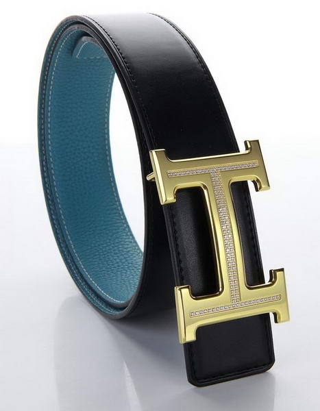 Hermes Belts Original Leather Diamond Golden Blue Hermes Belts Original Leather Diamond Golden Blue