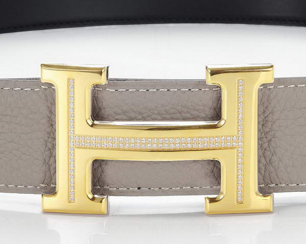 Hermes Belts Original Leather Diamond Golden Grey Hermes Belts Original Leather Diamond Golden Grey