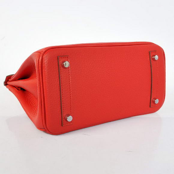 Hermes Birkin 25CM Tote Bags Togo Leather Red Silver Hermes Birkin 25CM Tote Bags Togo Leather Red Silver