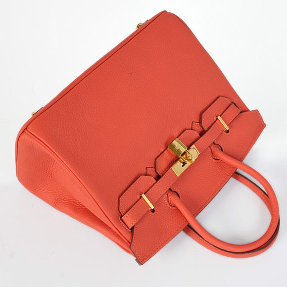 Hermes Birkin 30CM Tote Bags Pompadour Grain Leather Gold Hermes Birkin 30CM Tote Bags Pompadour Grain Leather Gold