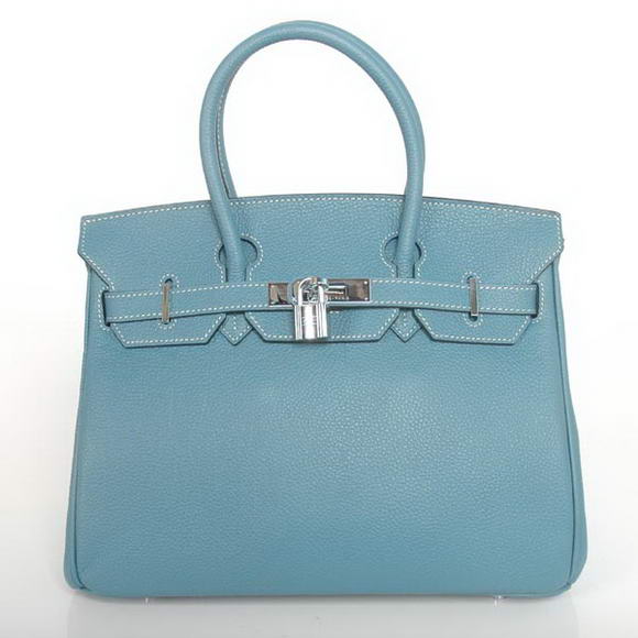 Hermes Birkin 30CM Tote Bags Smooth Togo Leather Blue Hermes Birkin 30CM Tote Bags Smooth Togo Leather Blue