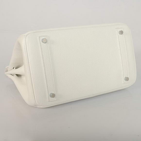Hermes Birkin 30CM Tote Bags Smooth Togo Leather White