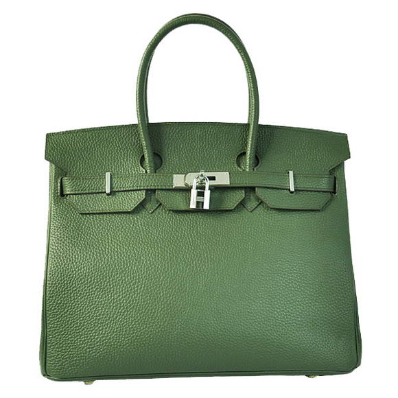Hermes Birkin 35CM Tote Bags Togo Leather Amy Green Silver Hermes Birkin 35CM Tote Bags Togo Leather Amy Green Silver