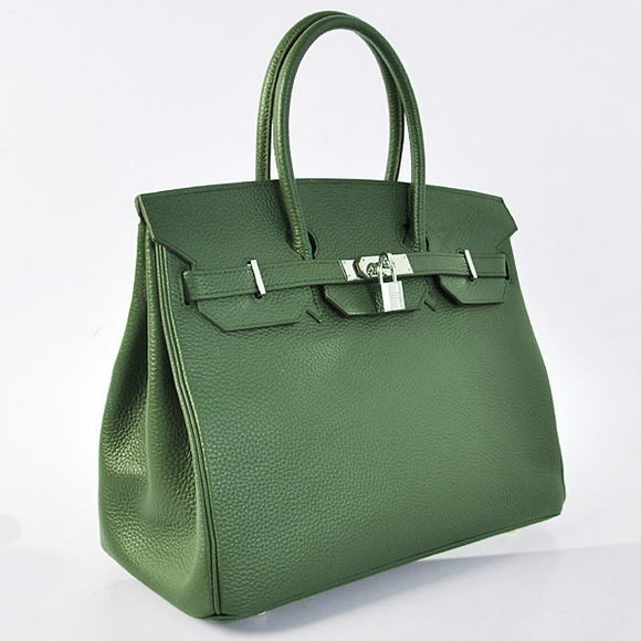 Hermes Birkin 35CM Tote Bags Togo Leather Amy Green Silver Hermes Birkin 35CM Tote Bags Togo Leather Amy Green Silver