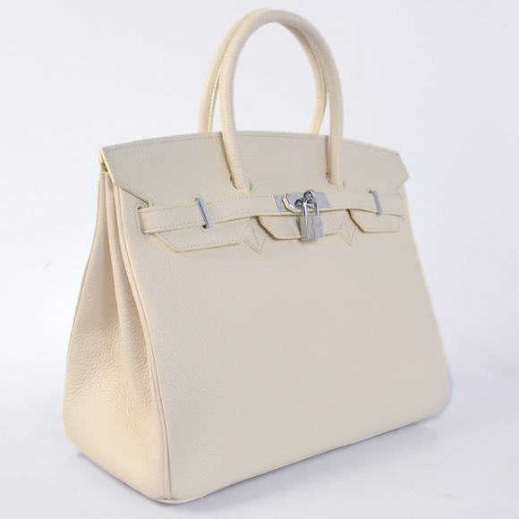 Hermes Birkin 35CM Tote Bags Togo Leather Beige Silver Hermes Birkin 35CM Tote Bags Togo Leather Beige Silver