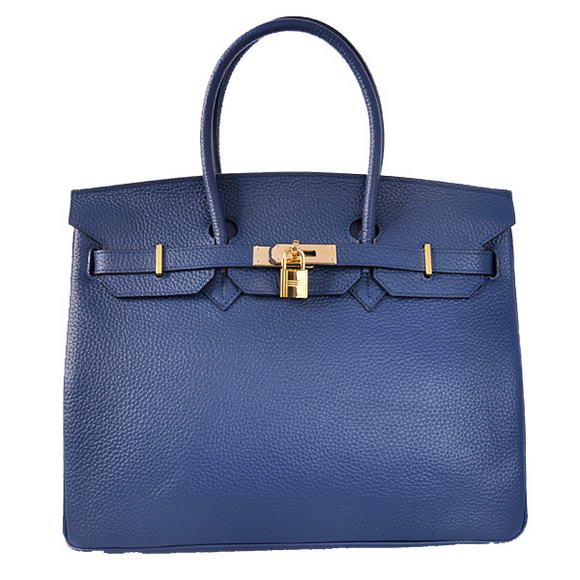 Hermes Birkin 35CM Tote Bags Togo Leather Dark Blue Golden Hermes Birkin 35CM Tote Bags Togo Leather Dark Blue Golden