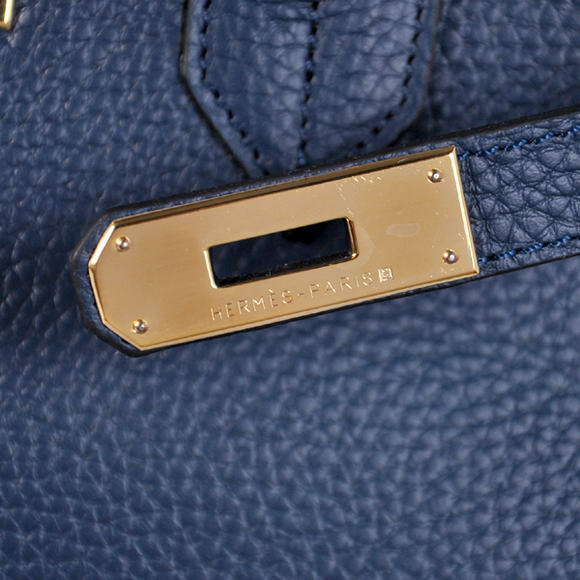 Hermes Birkin 35CM Tote Bags Togo Leather Dark Blue Golden Hermes Birkin 35CM Tote Bags Togo Leather Dark Blue Golden