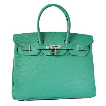 Hermes Birkin 35CM Tote Bags Togo Leather Green Silver Hermes Birkin 35CM Tote Bags Togo Leather Green Silver