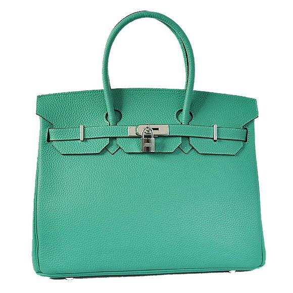 Hermes Birkin 35CM Tote Bags Togo Leather Green Silver Hermes Birkin 35CM Tote Bags Togo Leather Green Silver