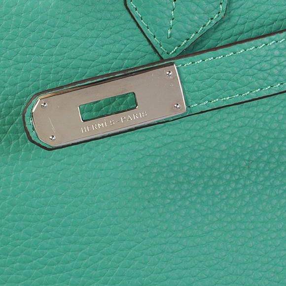 Hermes Birkin 35CM Tote Bags Togo Leather Green Silver Hermes Birkin 35CM Tote Bags Togo Leather Green Silver
