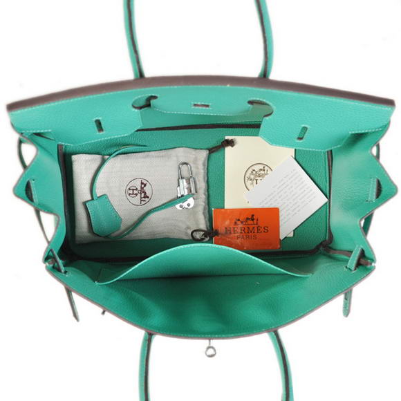 Hermes Birkin 35CM Tote Bags Togo Leather Green Silver Hermes Birkin 35CM Tote Bags Togo Leather Green Silver