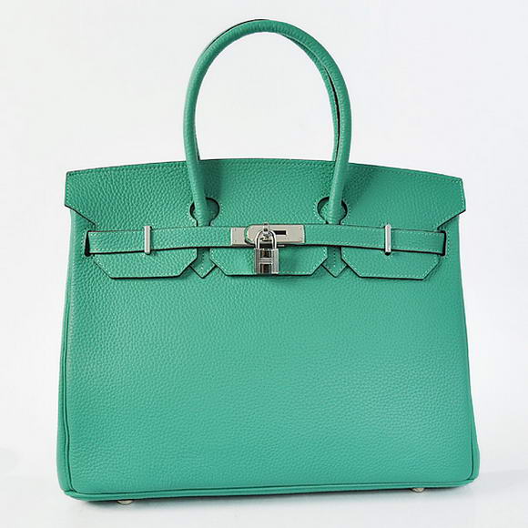 Hermes Birkin 35CM Tote Bags Togo Leather Green Silver Hermes Birkin 35CM Tote Bags Togo Leather Green Silver