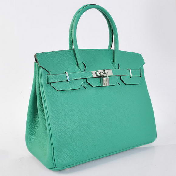 Hermes Birkin 35CM Tote Bags Togo Leather Green Silver Hermes Birkin 35CM Tote Bags Togo Leather Green Silver
