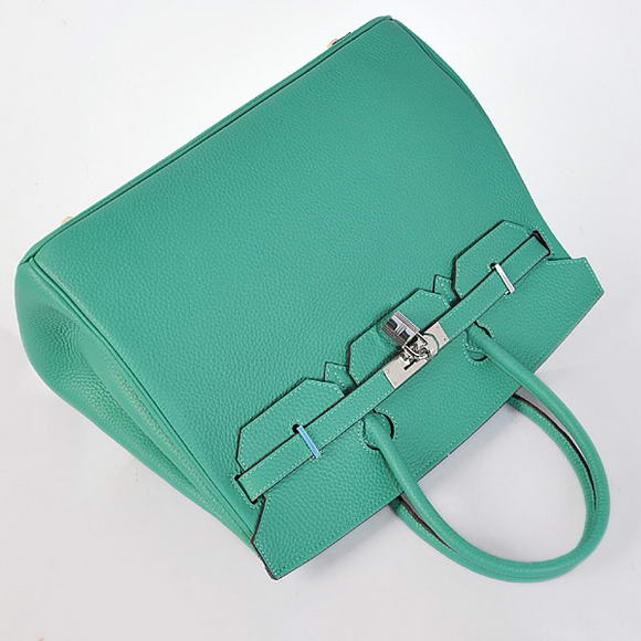 Hermes Birkin 35CM Tote Bags Togo Leather Green Silver Hermes Birkin 35CM Tote Bags Togo Leather Green Silver