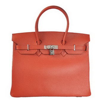 Hermes Birkin 35CM Tote Bags Togo Leather Mid Red Silver Hermes Birkin 35CM Tote Bags Togo Leather Mid Red Silver