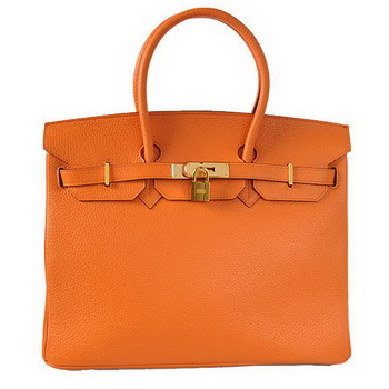 Hermes Birkin 35CM Tote Bags Togo Leather Orange Golden Hermes Birkin 35CM Tote Bags Togo Leather Orange Golden