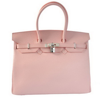 Hermes Birkin 35CM Tote Bags Togo Leather Pink Silver Hermes Birkin 35CM Tote Bags Togo Leather Pink Silver