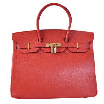 Hermes Birkin 35CM Tote Bags Togo Leather Red Golden Hermes Birkin 35CM Tote Bags Togo Leather Red Golden