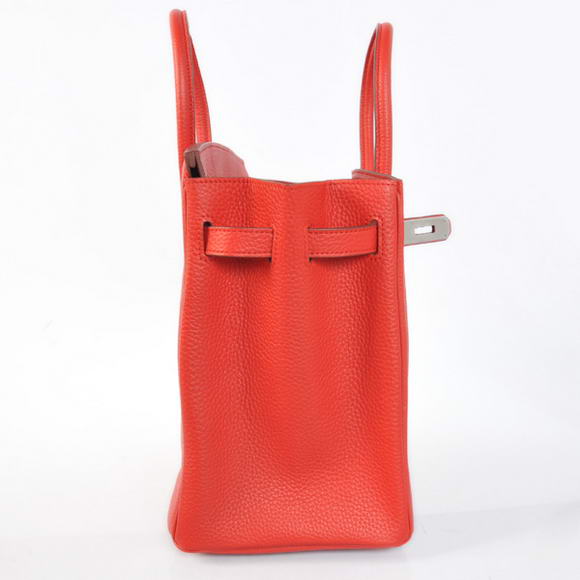 Hermes Birkin 35CM Tote Bags Togo Leather Red Silver