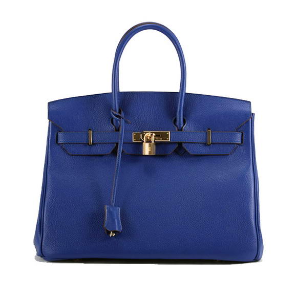 Hermes Birkin 35CM Smooth Leather Handbag 6089 Dark Blue Golden Hermes Birkin 35CM Smooth Leather Handbag 6089 Dark Blue Golden