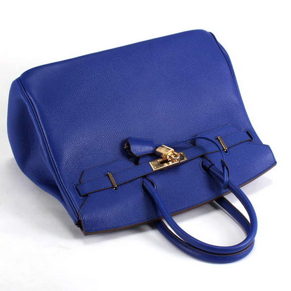 Hermes Birkin 35CM Smooth Leather Handbag 6089 Dark Blue Golden Hermes Birkin 35CM Smooth Leather Handbag 6089 Dark Blue Golden