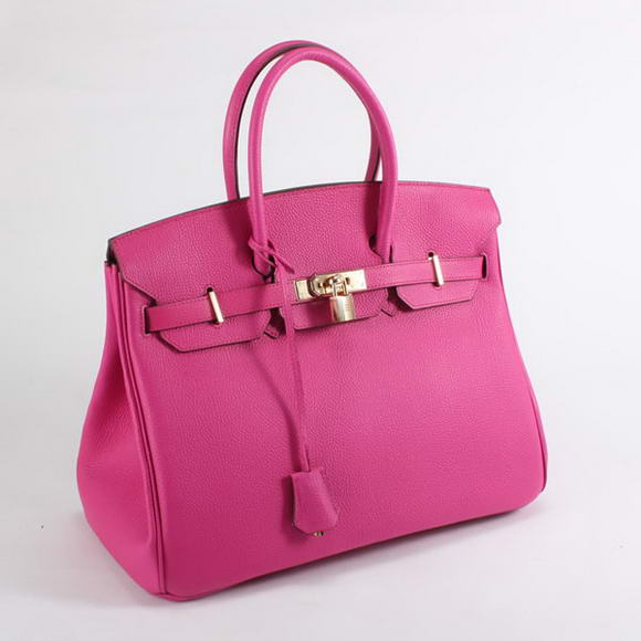 Hermes Birkin 35CM Smooth Leather Handbag 6089 Rose Golden Hermes Birkin 35CM Smooth Leather Handbag 6089 Rose Golden
