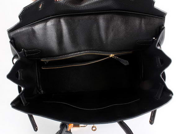 Hermes Birkin 35CM Togo Leather Handbag 6089 Black Golden Hermes Birkin 35CM Togo Leather Handbag 6089 Black Golden