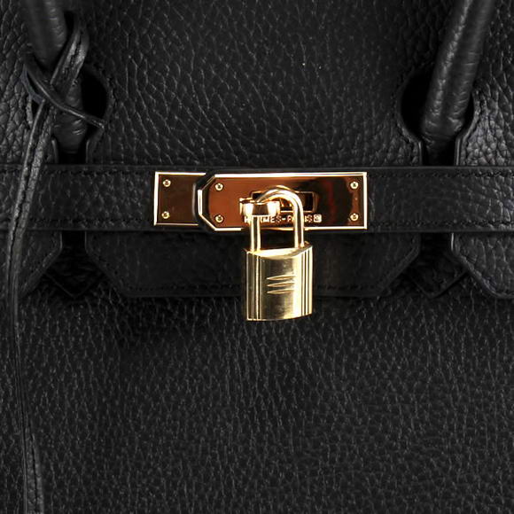 Hermes Birkin 35CM Togo Leather Handbag 6089 Black Golden Hermes Birkin 35CM Togo Leather Handbag 6089 Black Golden