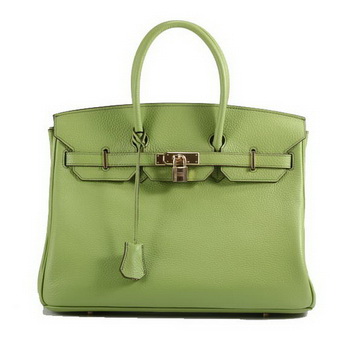 Hermes Birkin 35CM Togo Leather Handbag 6089 Green Golden Hermes Birkin 35CM Togo Leather Handbag 6089 Green Golden