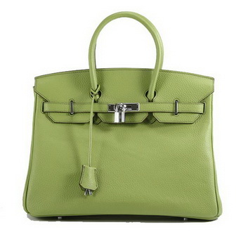 Hermes Birkin 35CM Togo Leather Handbag 6089 Green Silver Hermes Birkin 35CM Togo Leather Handbag 6089 Green Silver