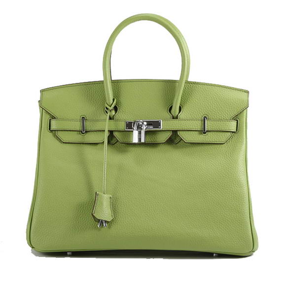 Hermes Birkin 35CM Togo Leather Handbag 6089 Green Silver Hermes Birkin 35CM Togo Leather Handbag 6089 Green Silver