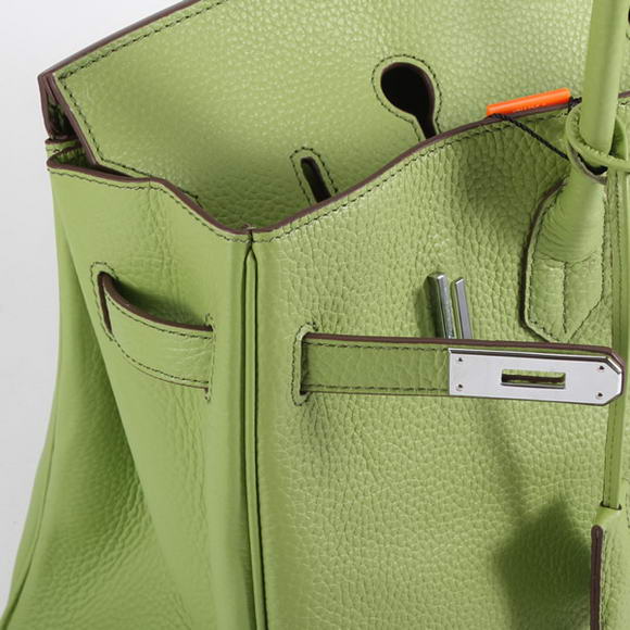 Hermes Birkin 35CM Togo Leather Handbag 6089 Green Silver Hermes Birkin 35CM Togo Leather Handbag 6089 Green Silver