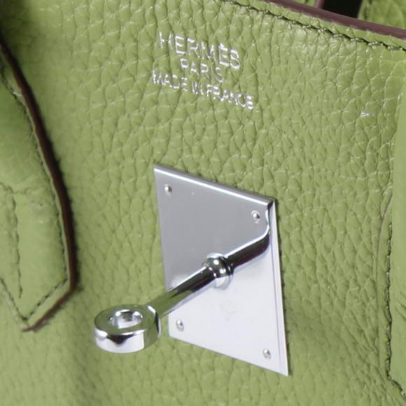 Hermes Birkin 35CM Togo Leather Handbag 6089 Green Silver Hermes Birkin 35CM Togo Leather Handbag 6089 Green Silver