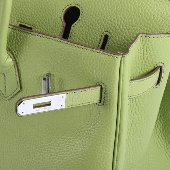 Hermes Birkin 35CM Togo Leather Handbag 6089 Green Silver Hermes Birkin 35CM Togo Leather Handbag 6089 Green Silver