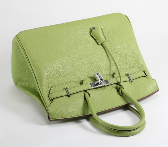 Hermes Birkin 35CM Togo Leather Handbag 6089 Green Silver Hermes Birkin 35CM Togo Leather Handbag 6089 Green Silver