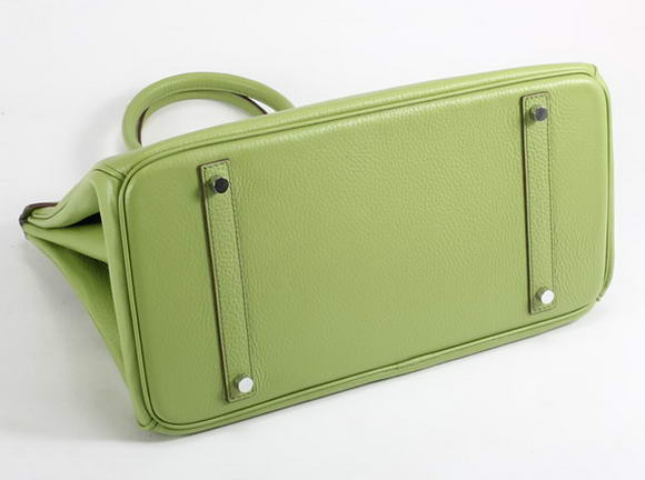 Hermes Birkin 35CM Togo Leather Handbag 6089 Green Silver Hermes Birkin 35CM Togo Leather Handbag 6089 Green Silver